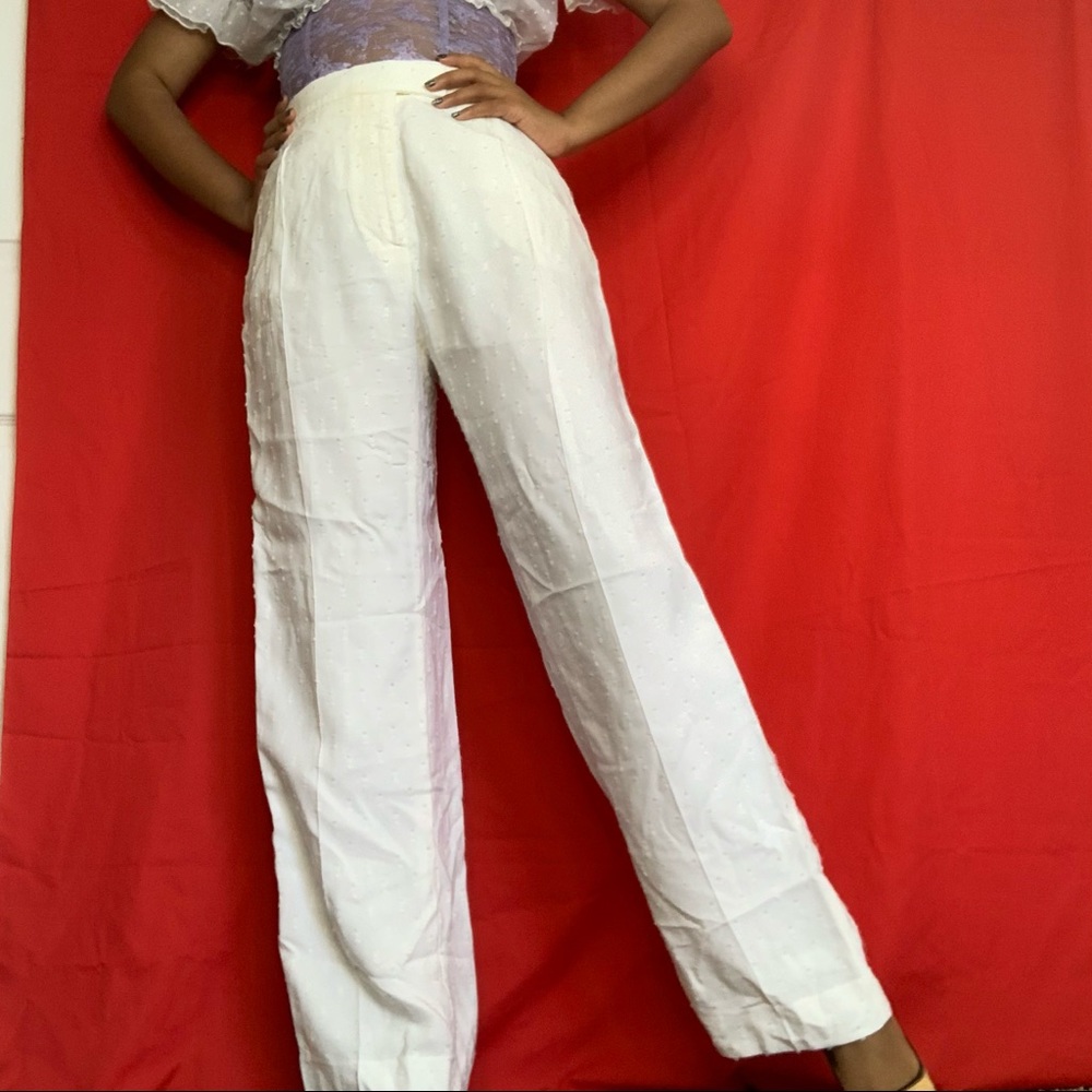 Alexander McQueen White Pants Wide Leg